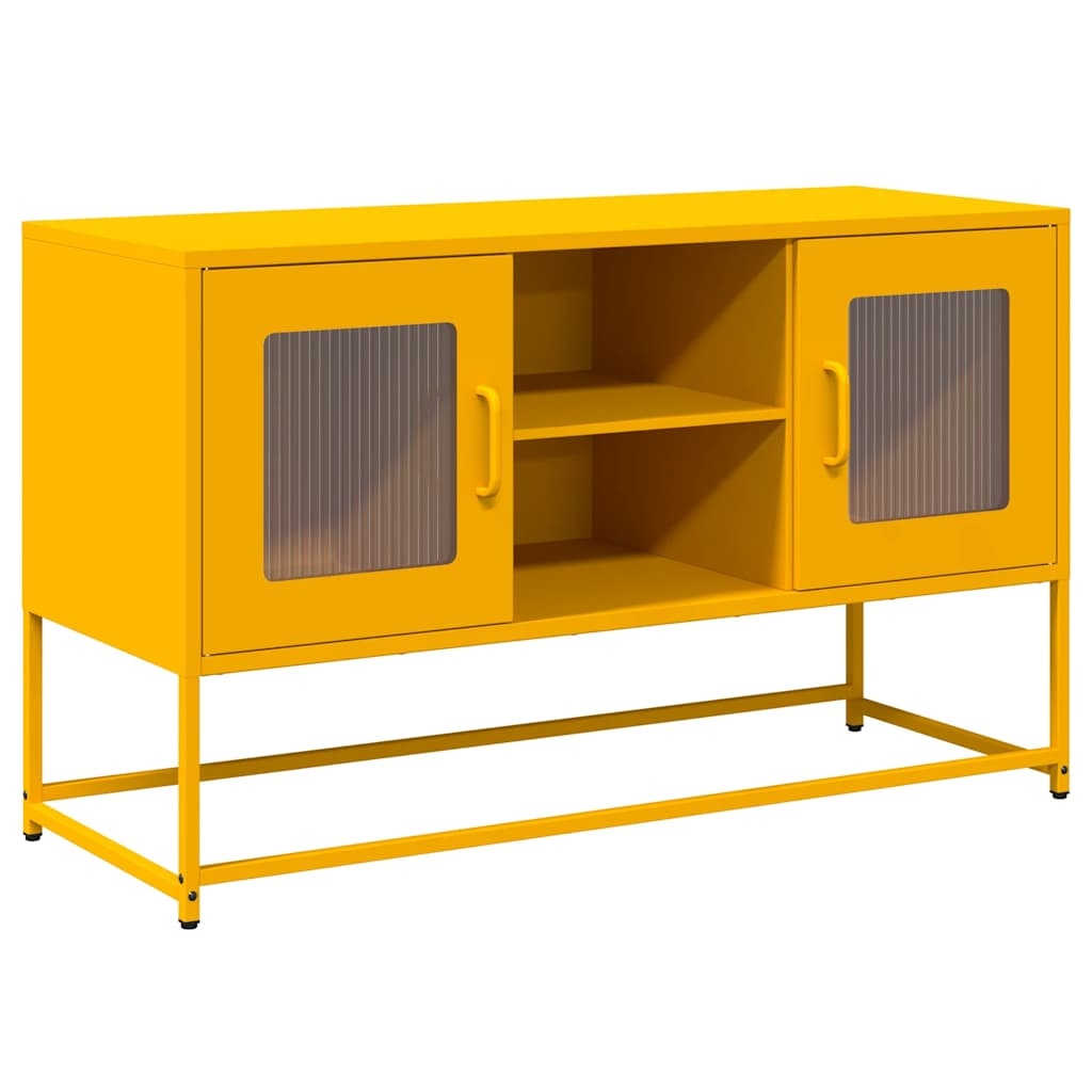 VidaXL Tv-meubel 100,5x39x60,5 cm staal mosterdgeel