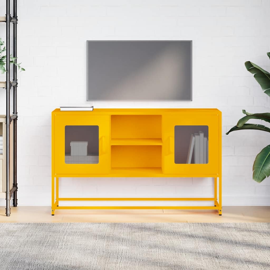 VidaXL Tv-meubel 100,5x39x60,5 cm staal mosterdgeel