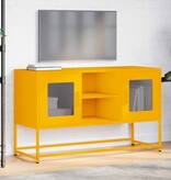 VidaXL Tv-meubel 100,5x39x60,5 cm staal mosterdgeel