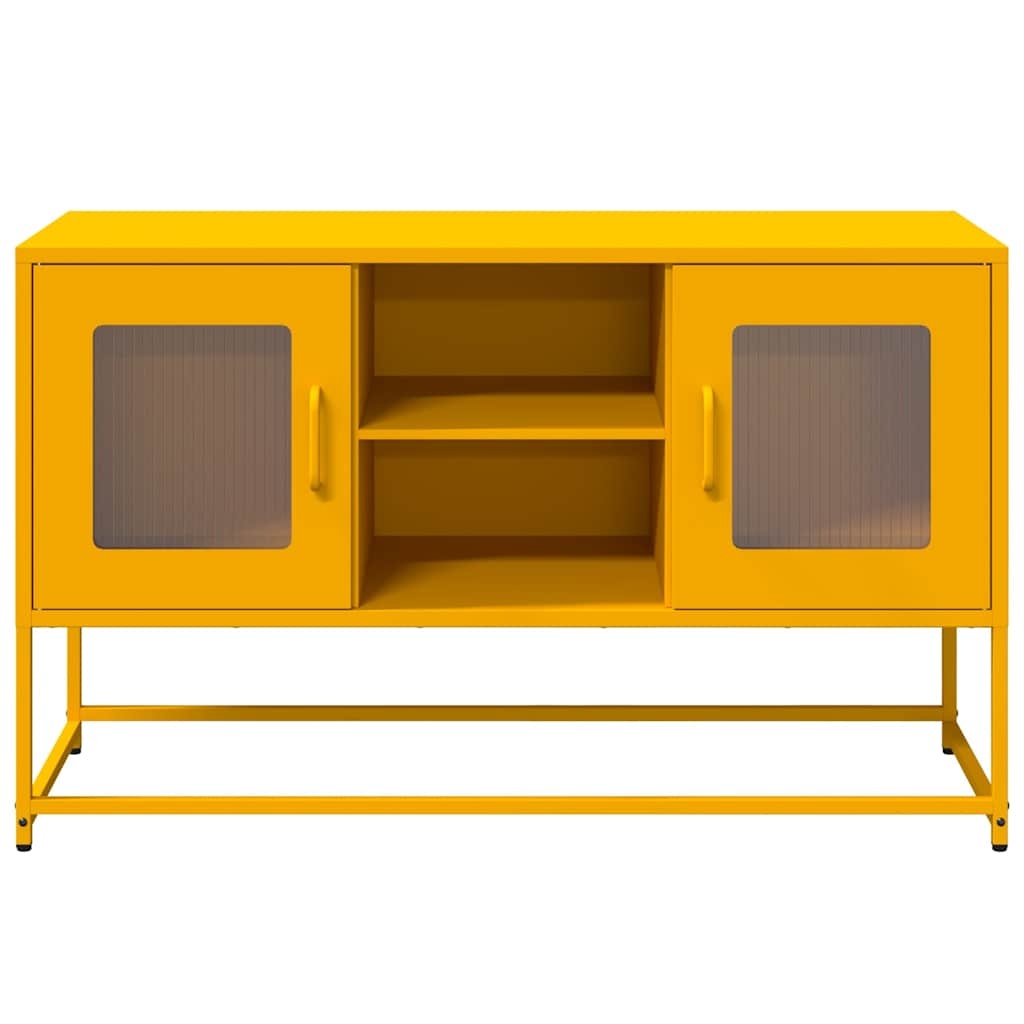 VidaXL Tv-meubel 100,5x39x60,5 cm staal mosterdgeel