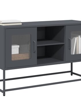 VidaXL Tv-meubel 100,5x39x60,5 cm staal antracietkleurig