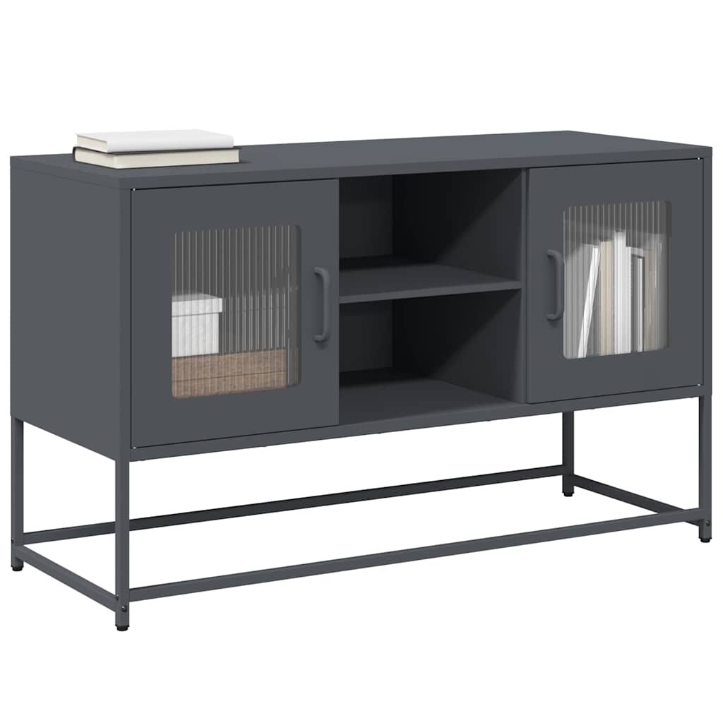 VidaXL Tv-meubel 100,5x39x60,5 cm staal antracietkleurig
