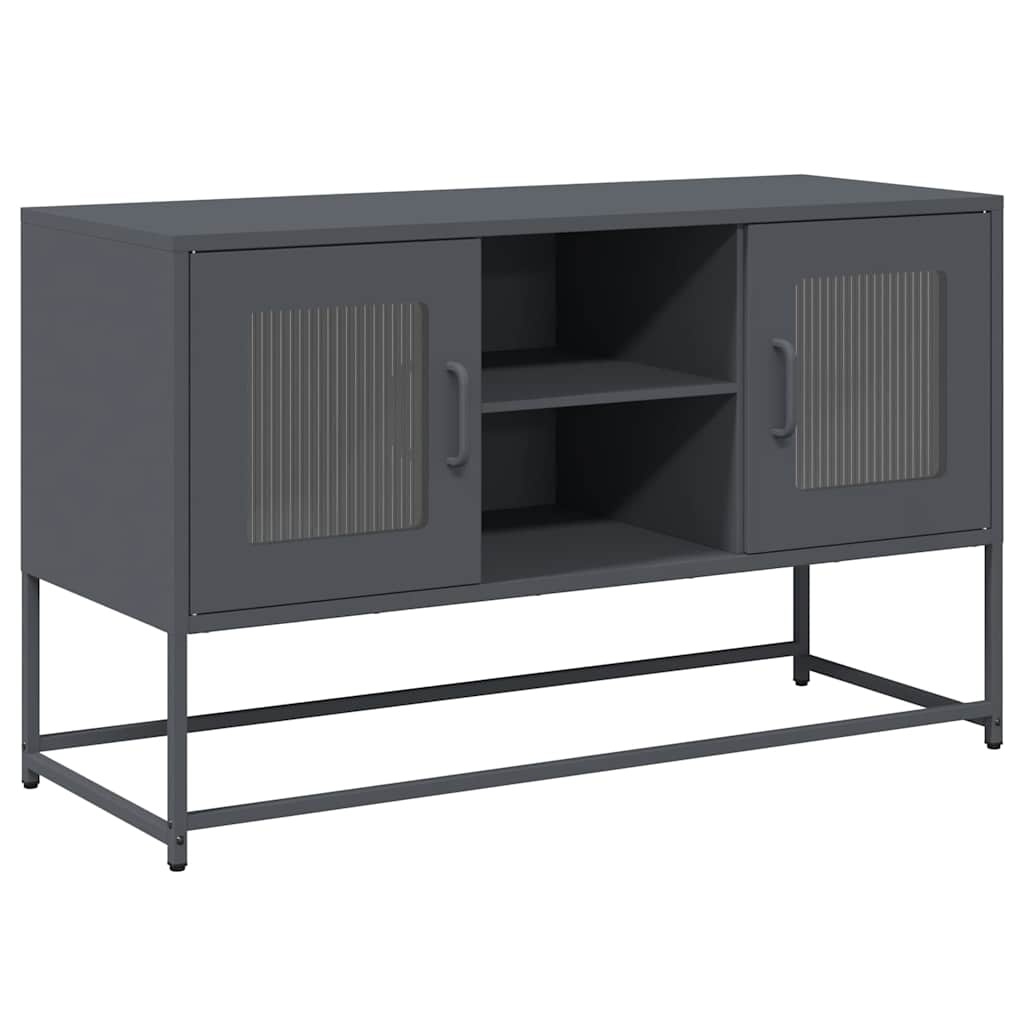 VidaXL Tv-meubel 100,5x39x60,5 cm staal antracietkleurig