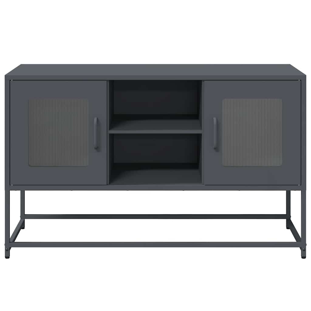 VidaXL Tv-meubel 100,5x39x60,5 cm staal antracietkleurig