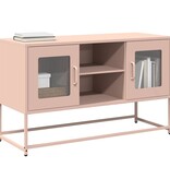 VidaXL Tv-meubel 100,5x39x60,5 cm staal roze