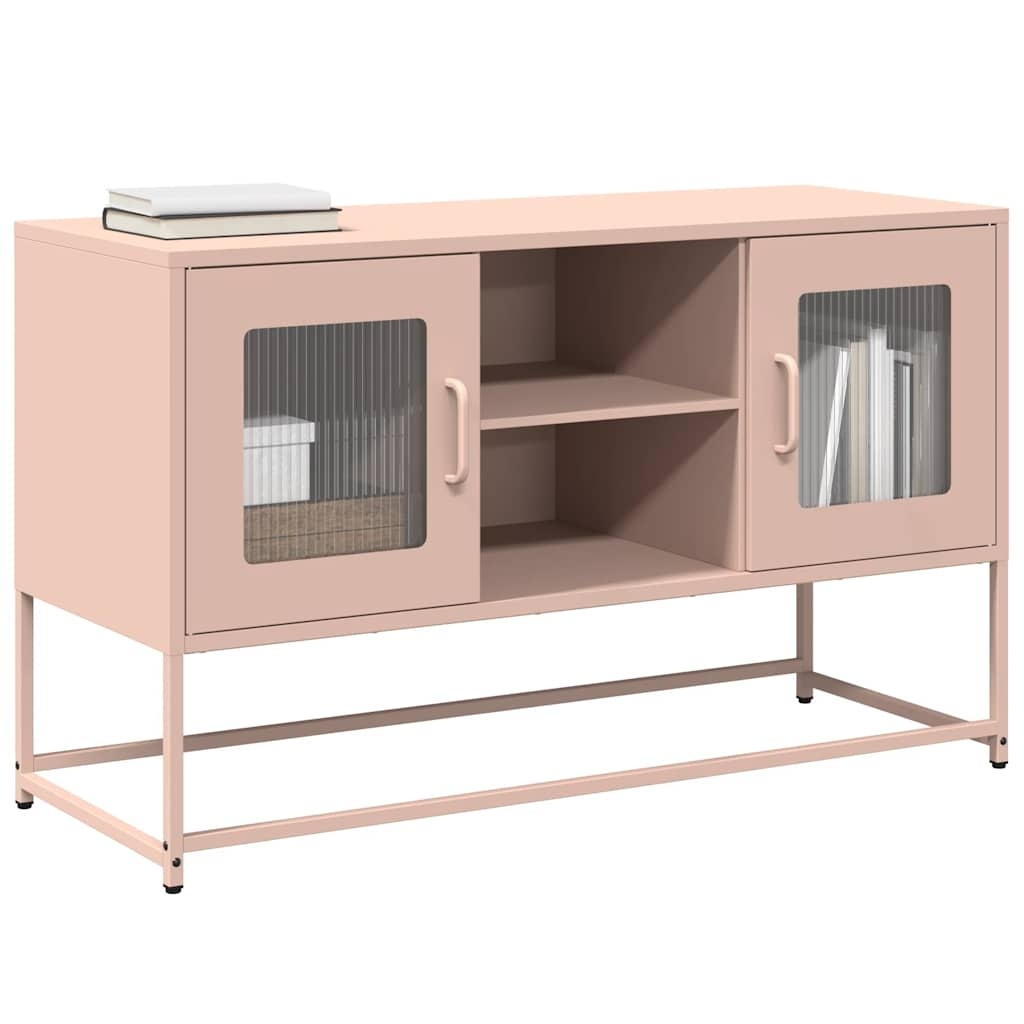 VidaXL Tv-meubel 100,5x39x60,5 cm staal roze