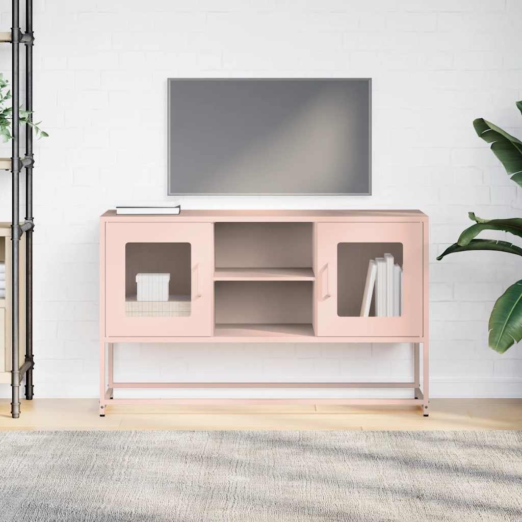 VidaXL Tv-meubel 100,5x39x60,5 cm staal roze