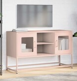 VidaXL Tv-meubel 100,5x39x60,5 cm staal roze
