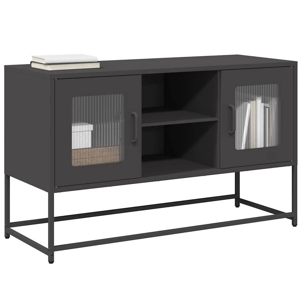 VidaXL Tv-meubel 100,5x39x60,5 cm staal zwart