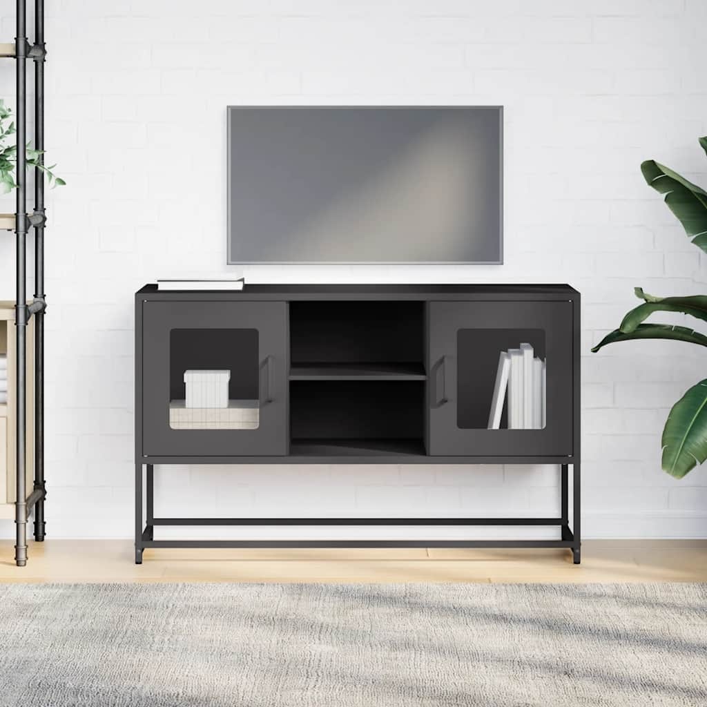 VidaXL Tv-meubel 100,5x39x60,5 cm staal zwart