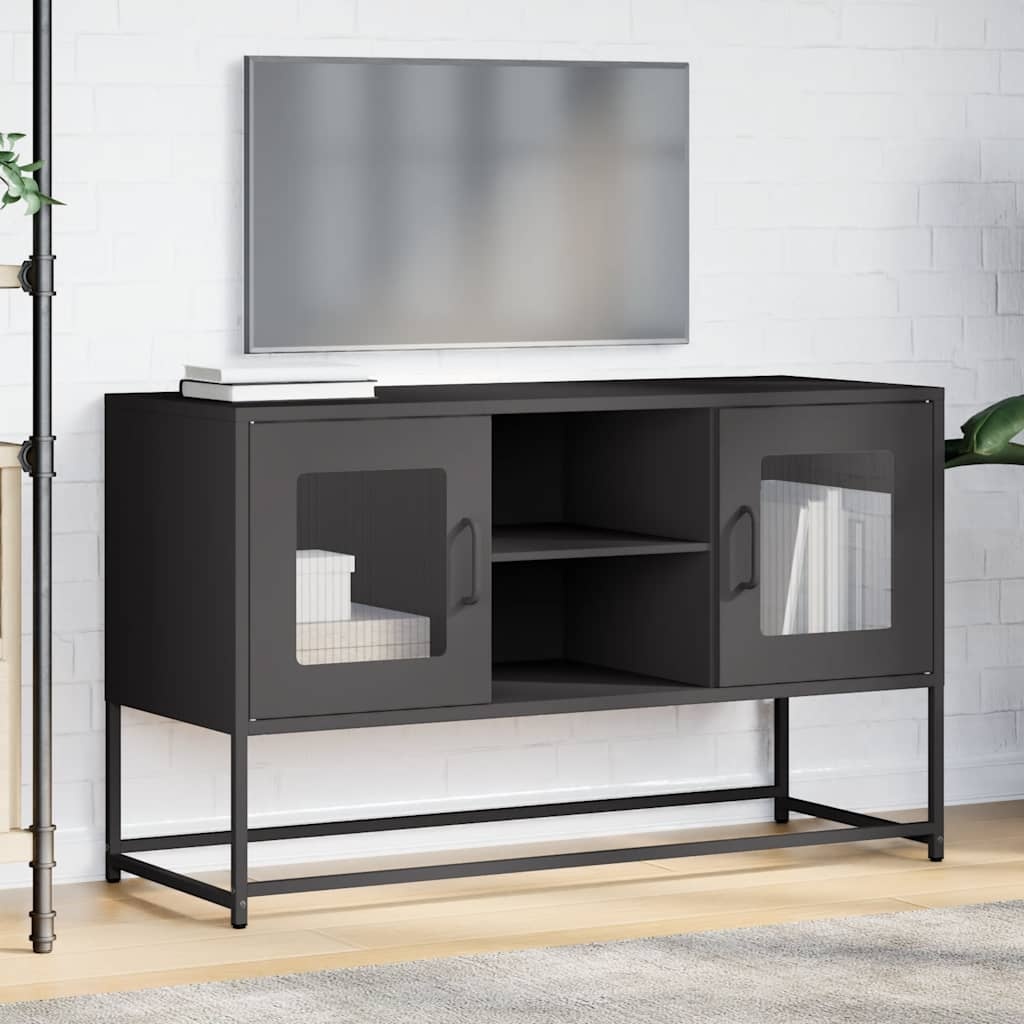 VidaXL Tv-meubel 100,5x39x60,5 cm staal zwart