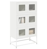 VidaXL Hoge kast 68x39x123 cm staal wit