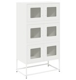 VidaXL Hoge kast 68x39x123 cm staal wit