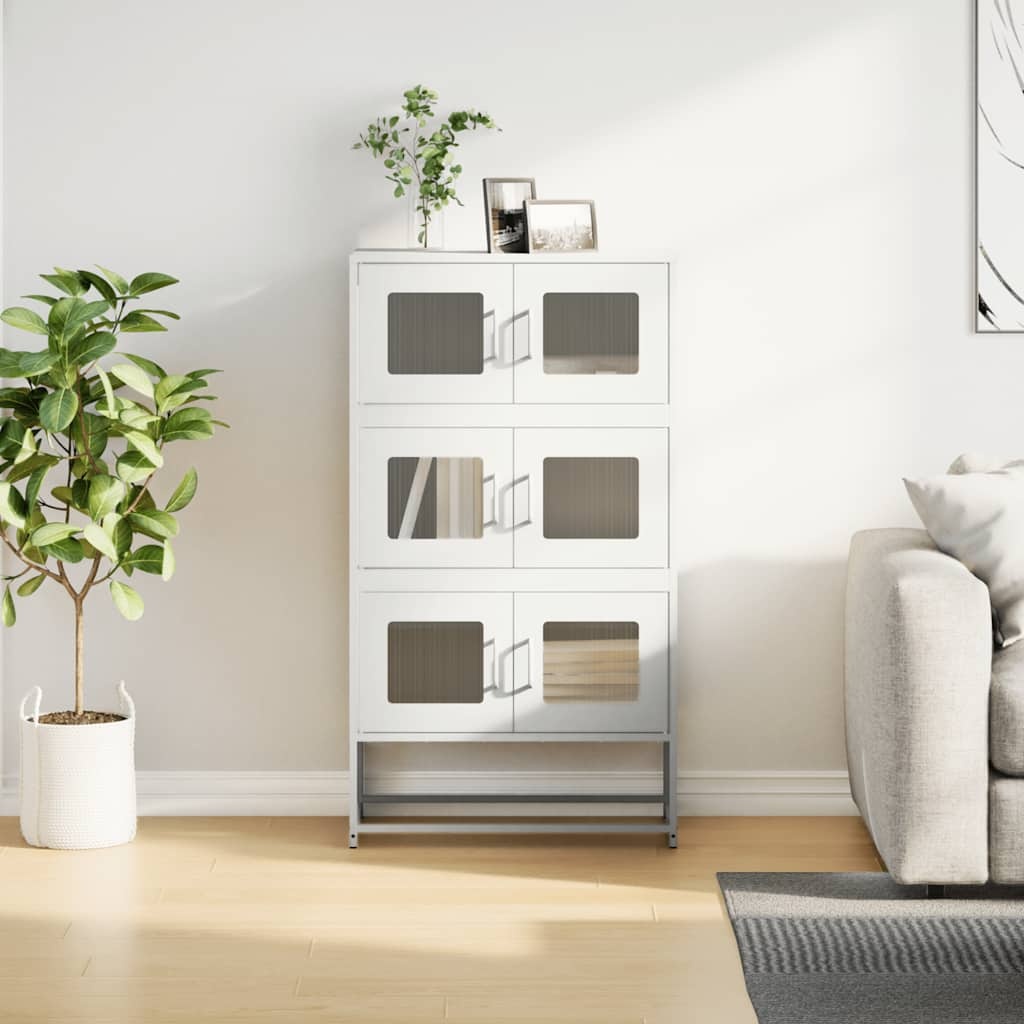 VidaXL Hoge kast 68x39x123 cm staal wit