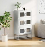 VidaXL Hoge kast 68x39x123 cm staal wit