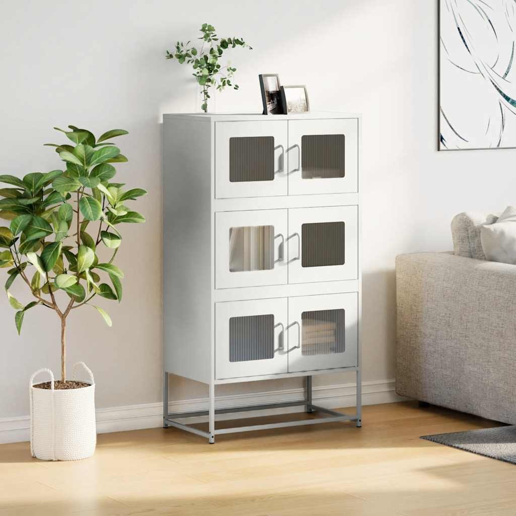 VidaXL Hoge kast 68x39x123 cm staal wit