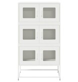 VidaXL Hoge kast 68x39x123 cm staal wit