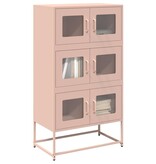 VidaXL Hoge kast 68x39x123 cm staal roze