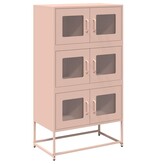 VidaXL Hoge kast 68x39x123 cm staal roze