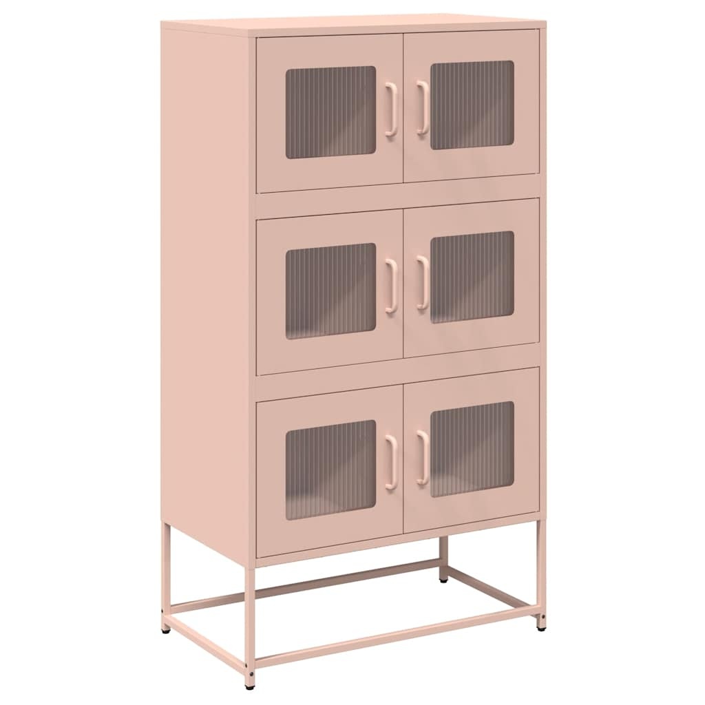 VidaXL Hoge kast 68x39x123 cm staal roze