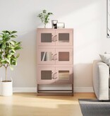 VidaXL Hoge kast 68x39x123 cm staal roze