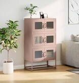 VidaXL Hoge kast 68x39x123 cm staal roze