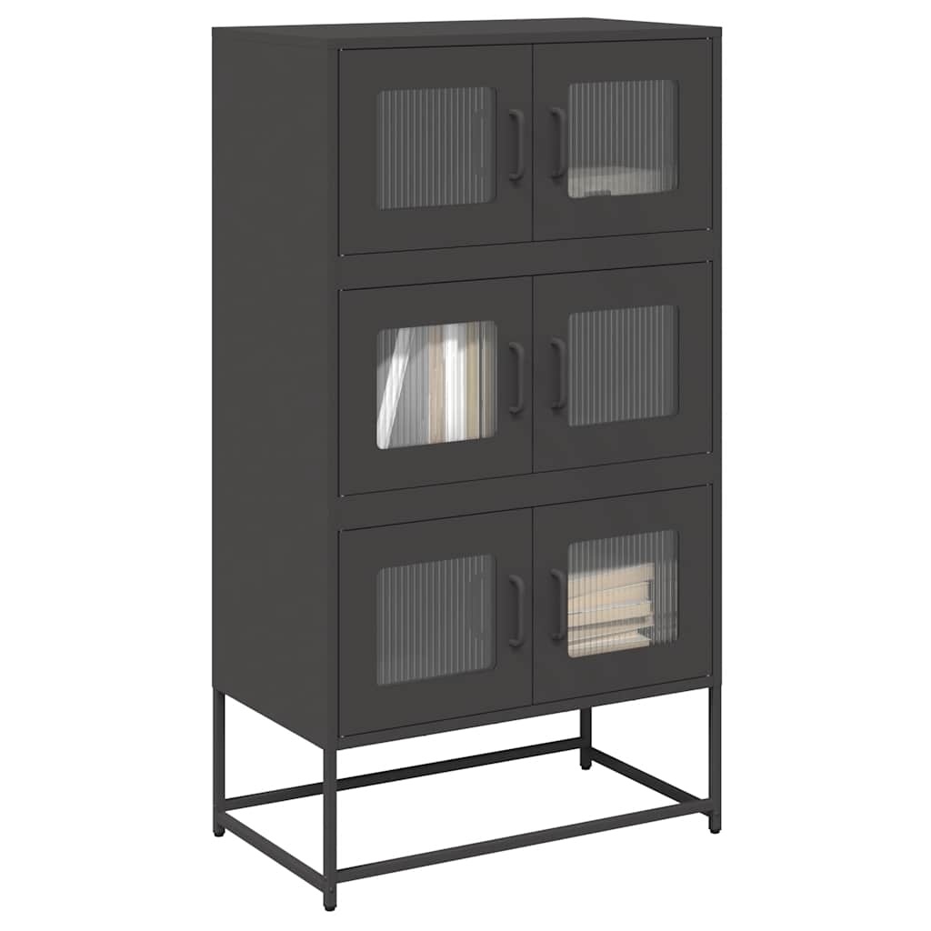 VidaXL Hoge kast 68x39x123 cm staal zwart