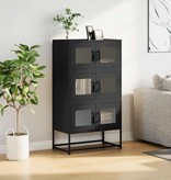 VidaXL Hoge kast 68x39x123 cm staal zwart
