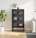 VidaXL Hoge kast 68x39x123 cm staal zwart
