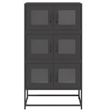 VidaXL Hoge kast 68x39x123 cm staal zwart