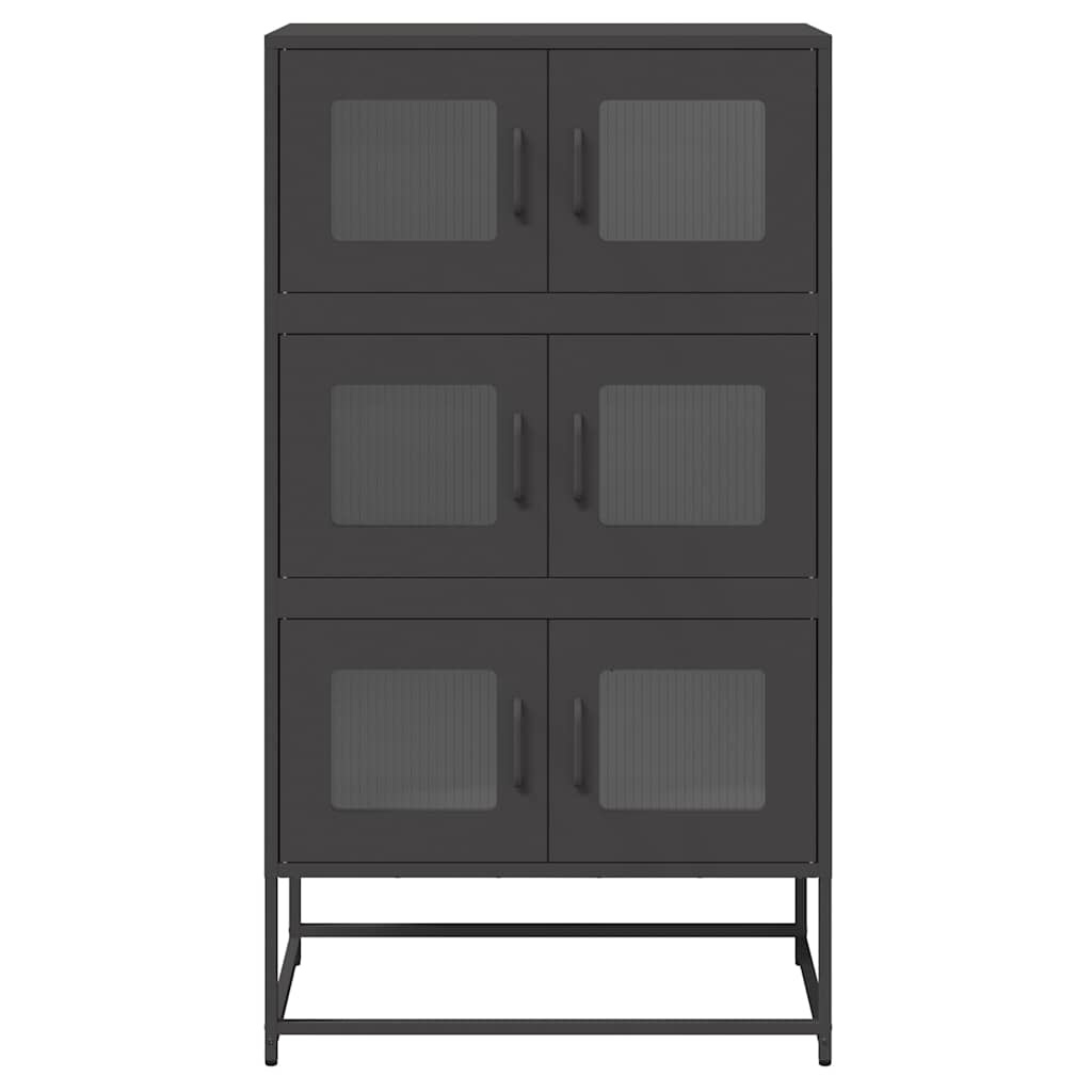 VidaXL Hoge kast 68x39x123 cm staal zwart