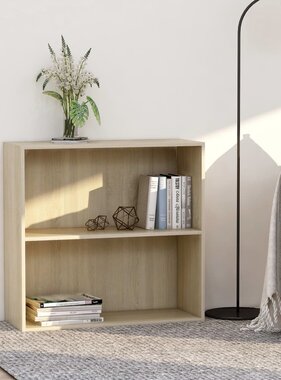 VidaXL Boekenkast 80x30x76,5 cm bewerkt hout sonoma eikenkleurig
