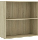 VidaXL Boekenkast 80x30x76,5 cm bewerkt hout sonoma eikenkleurig