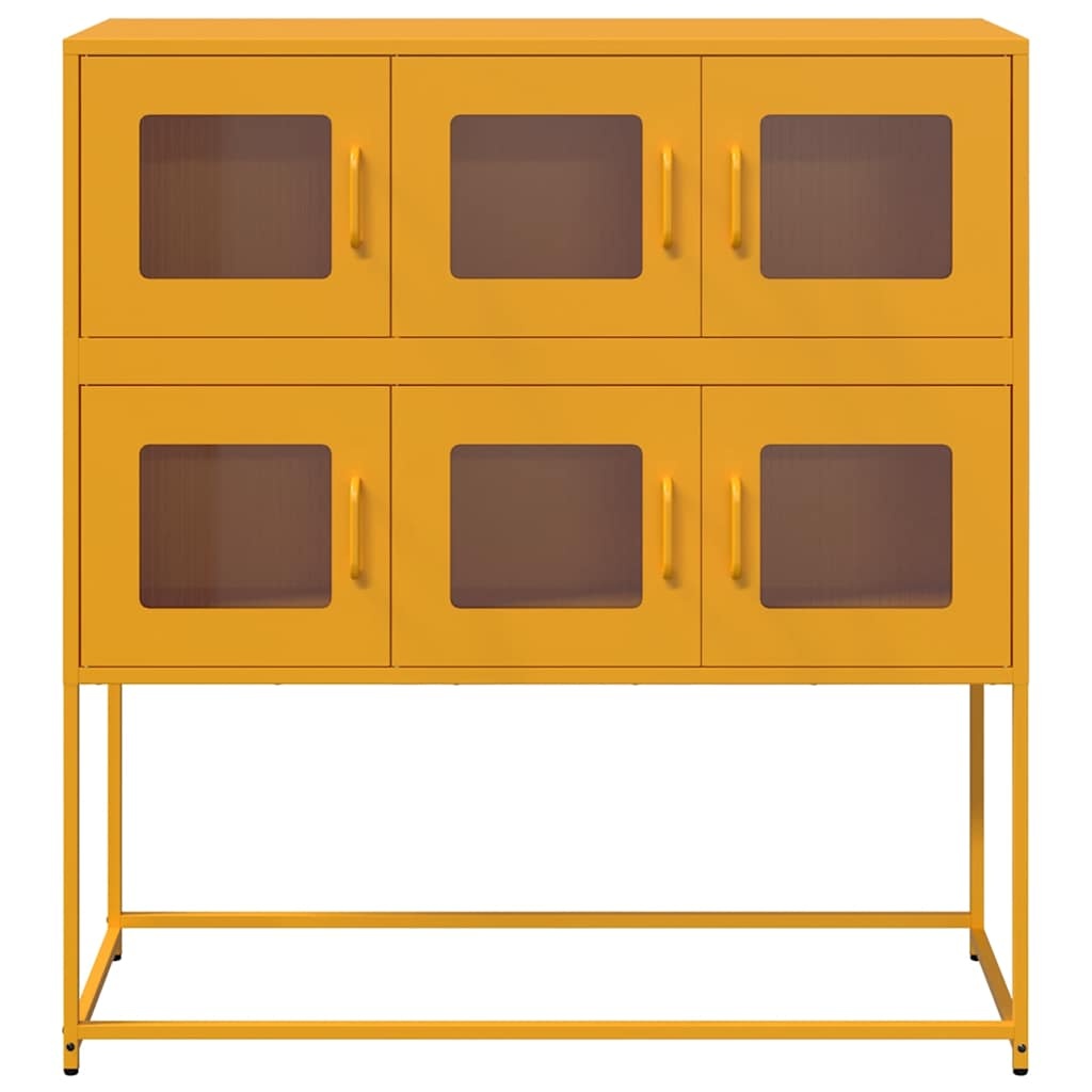 VidaXL Dressoir 100,5x39x107 cm koudgewalst staal mosterdgeel