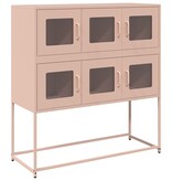 VidaXL Dressoir 100,5x39x107 cm koudgewalst staal roze
