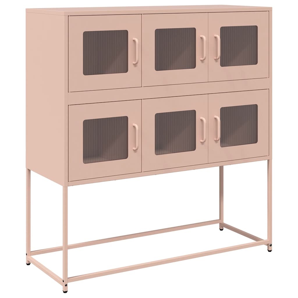 VidaXL Dressoir 100,5x39x107 cm koudgewalst staal roze