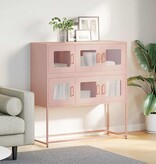 VidaXL Dressoir 100,5x39x107 cm koudgewalst staal roze