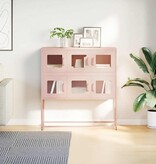 VidaXL Dressoir 100,5x39x107 cm koudgewalst staal roze