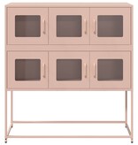 VidaXL Dressoir 100,5x39x107 cm koudgewalst staal roze