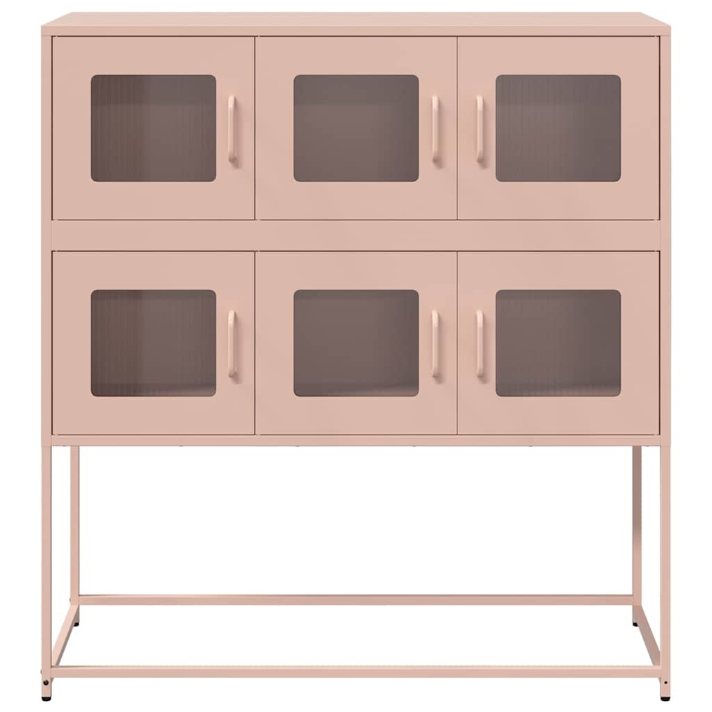 VidaXL Dressoir 100,5x39x107 cm koudgewalst staal roze