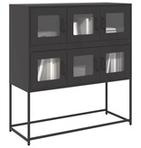 VidaXL Dressoir 100,5x39x107 cm koudgewalst staal zwart