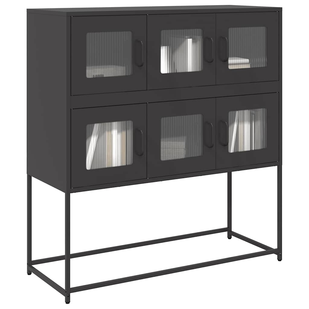 VidaXL Dressoir 100,5x39x107 cm koudgewalst staal zwart