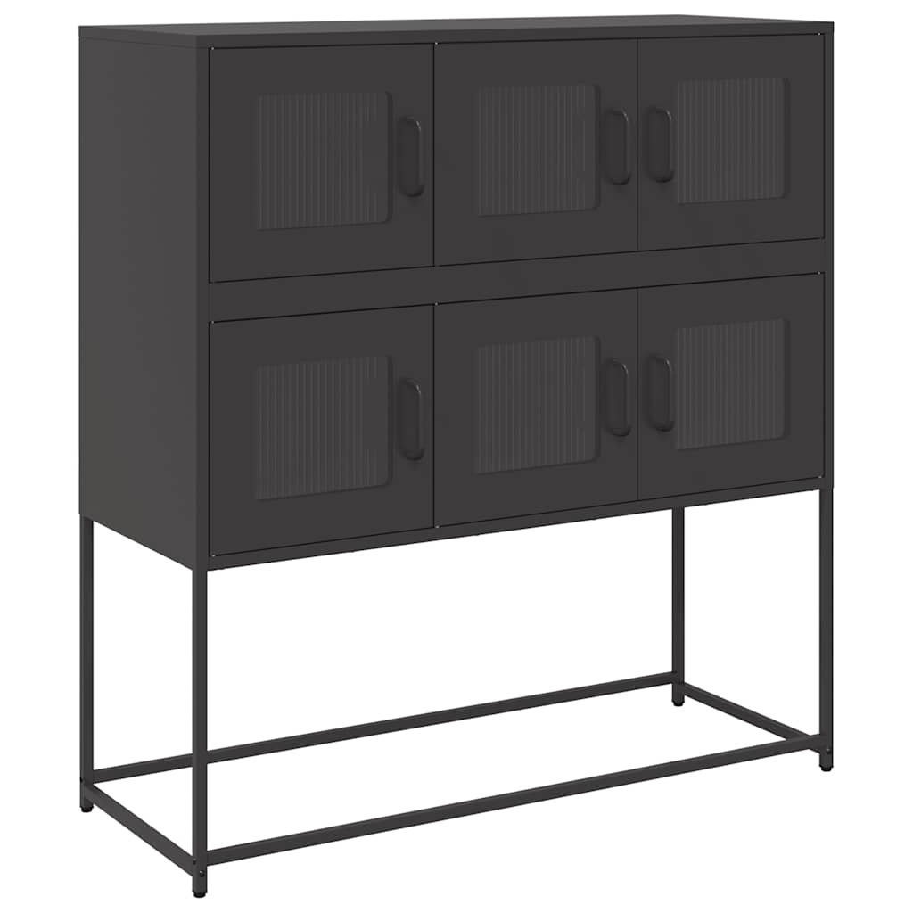 VidaXL Dressoir 100,5x39x107 cm koudgewalst staal zwart