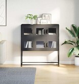 VidaXL Dressoir 100,5x39x107 cm koudgewalst staal zwart
