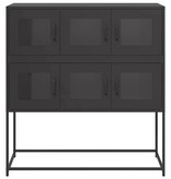 VidaXL Dressoir 100,5x39x107 cm koudgewalst staal zwart