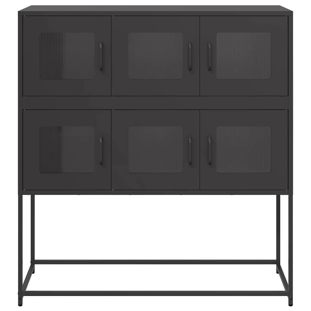 VidaXL Dressoir 100,5x39x107 cm koudgewalst staal zwart
