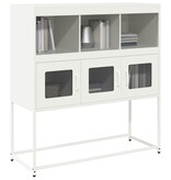 VidaXL Dressoir 100,5x39x107 cm koudgewalst staal wit