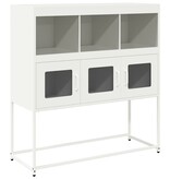 VidaXL Dressoir 100,5x39x107 cm koudgewalst staal wit
