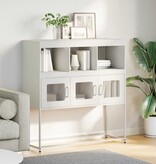 VidaXL Dressoir 100,5x39x107 cm koudgewalst staal wit