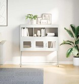 VidaXL Dressoir 100,5x39x107 cm koudgewalst staal wit